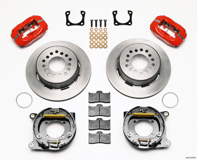 Wilwood Forged Dynalite P/S Park Brake Kit Red Chevy 12 Bolt-Spec 3.15in Bearing