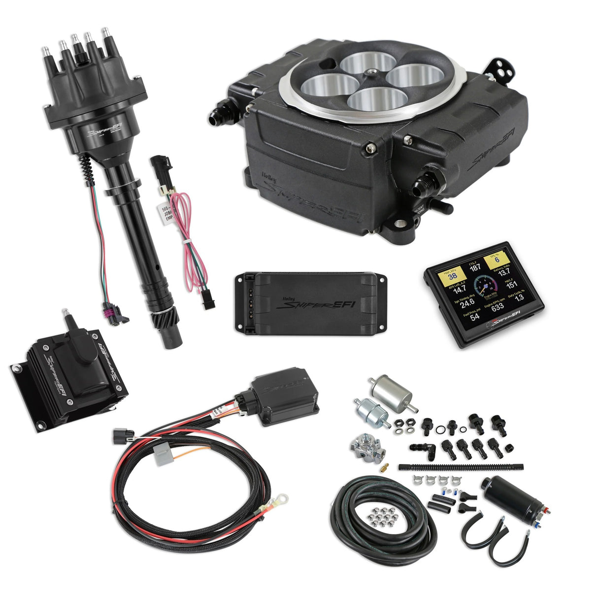 Holley Sniper-2 EFI Master Kit w/SBC Ignition Black