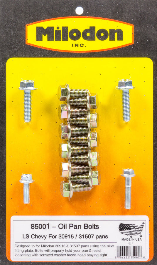 Milodon Oil Pan Bolt Kit - GM LS Series
