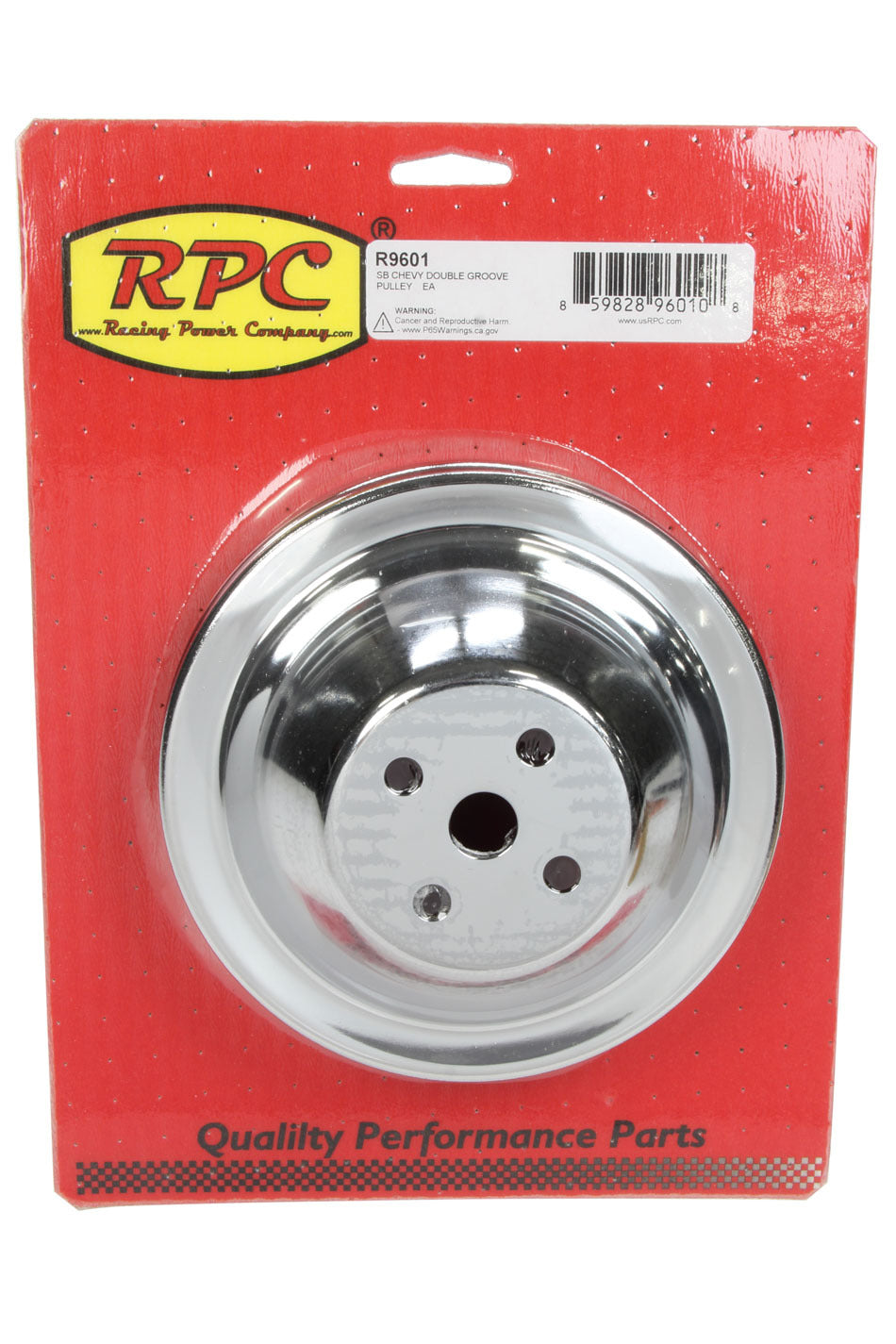 Racing Power Company SBC SWP 2 GROOVE WATER P UMP PULLEY CHROME