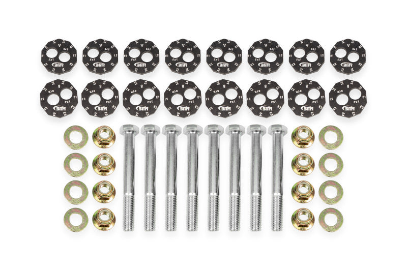 BMR 14-19 Chevrolet Corvette C7 Front & Rear Lower Control Arms Camber Bolt Kit - Black Anodized