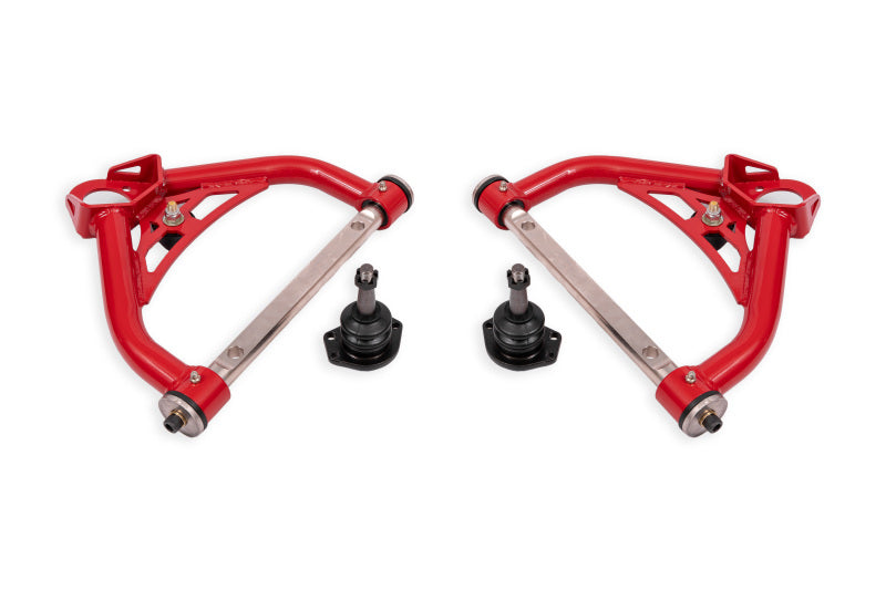 BMR 70-81 Chevrolet Camaro Non-Adj. Upper A-Arms w/ 0.5in Tall Ball Joint (Delrin) - Red
