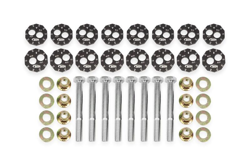 BMR 14-19 Chevrolet Corvette C7 Front & Rear Lower Control Arms Camber Bolt Kit - Black Anodized