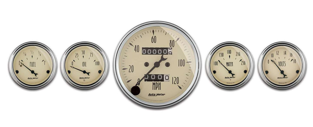 AutoMeter A/B 5pc. Gauge Kit w/Mech. Speedo