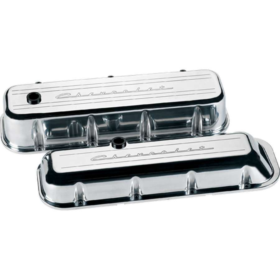 Billet Specialties BBC Valve Covers Chevy Logo Tall