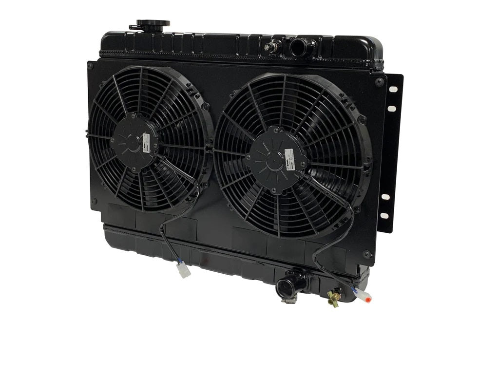 Dewitts Radiator Radiator w/Fans Chevelle 68-72 LS Man Trans Blk