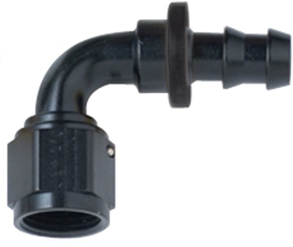 Fragola Hose Fitting #10 90 Deg Push Lock Black