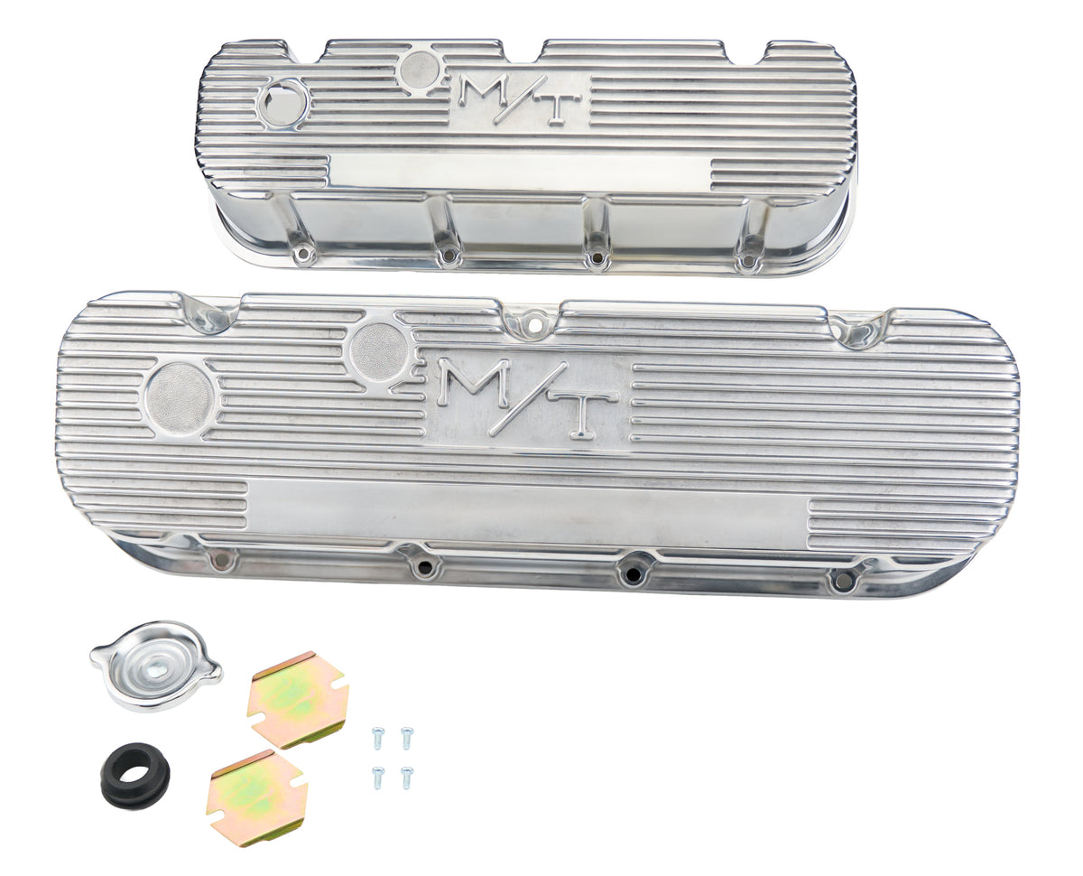 Holley M/T Polished Valve Cover Set - BBC Tall