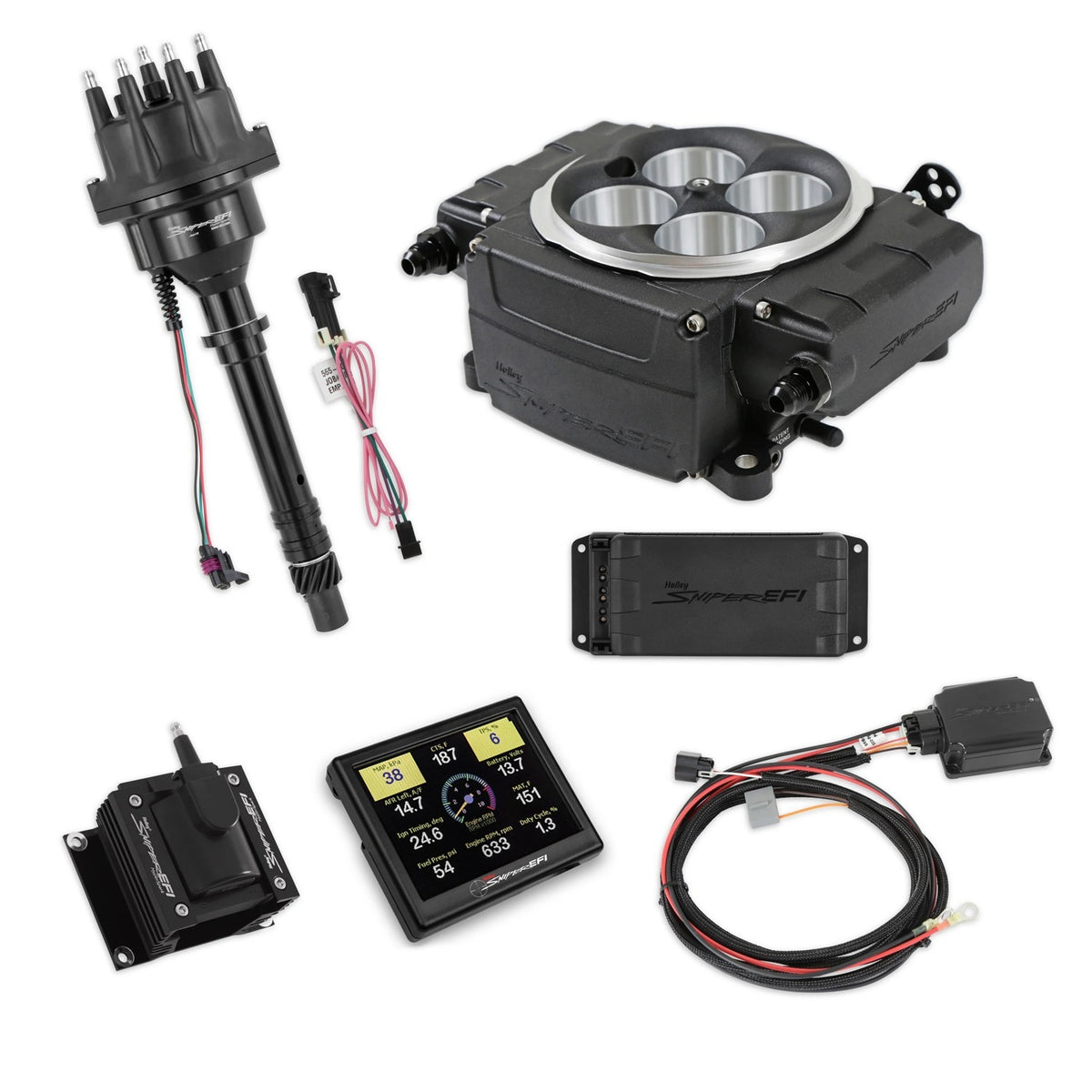 Holley Sniper 2 EFI Kit Black w /PDM w/SBC Ignition