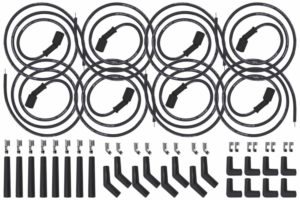 ICT Billet Universal Spark Plug Wir e Set Remote Coil
