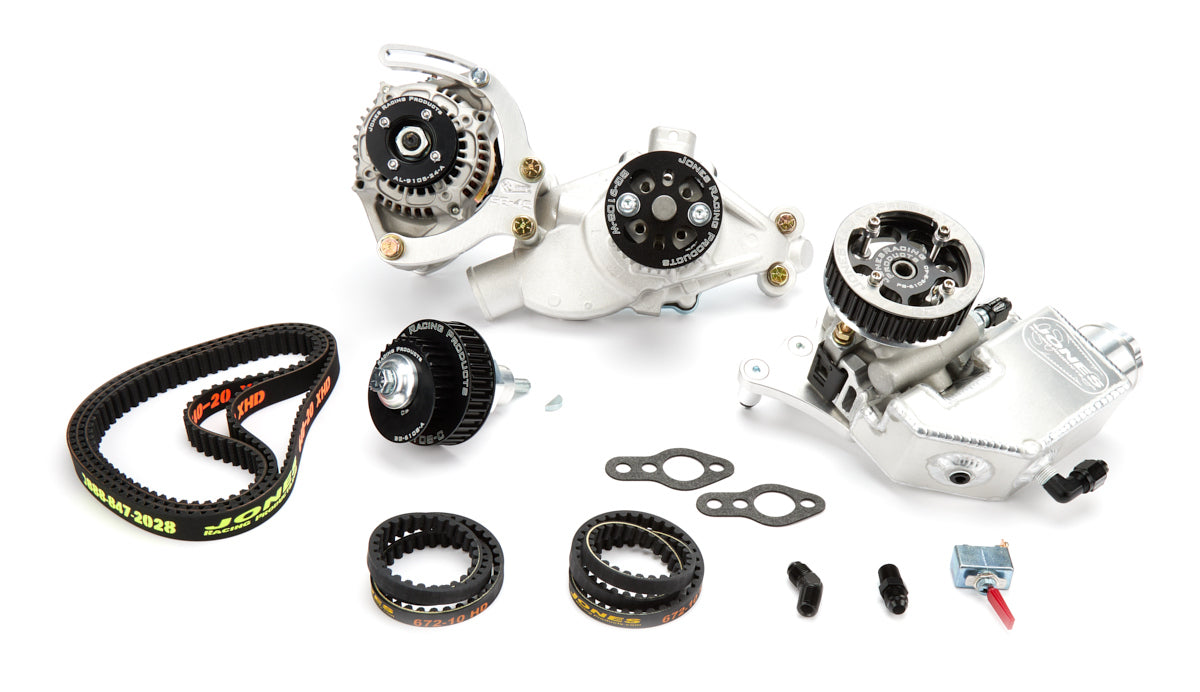 Jones Racing Products BELT DRIVE SYSTEM SBC 602 CRATE HTD ALUMINUM