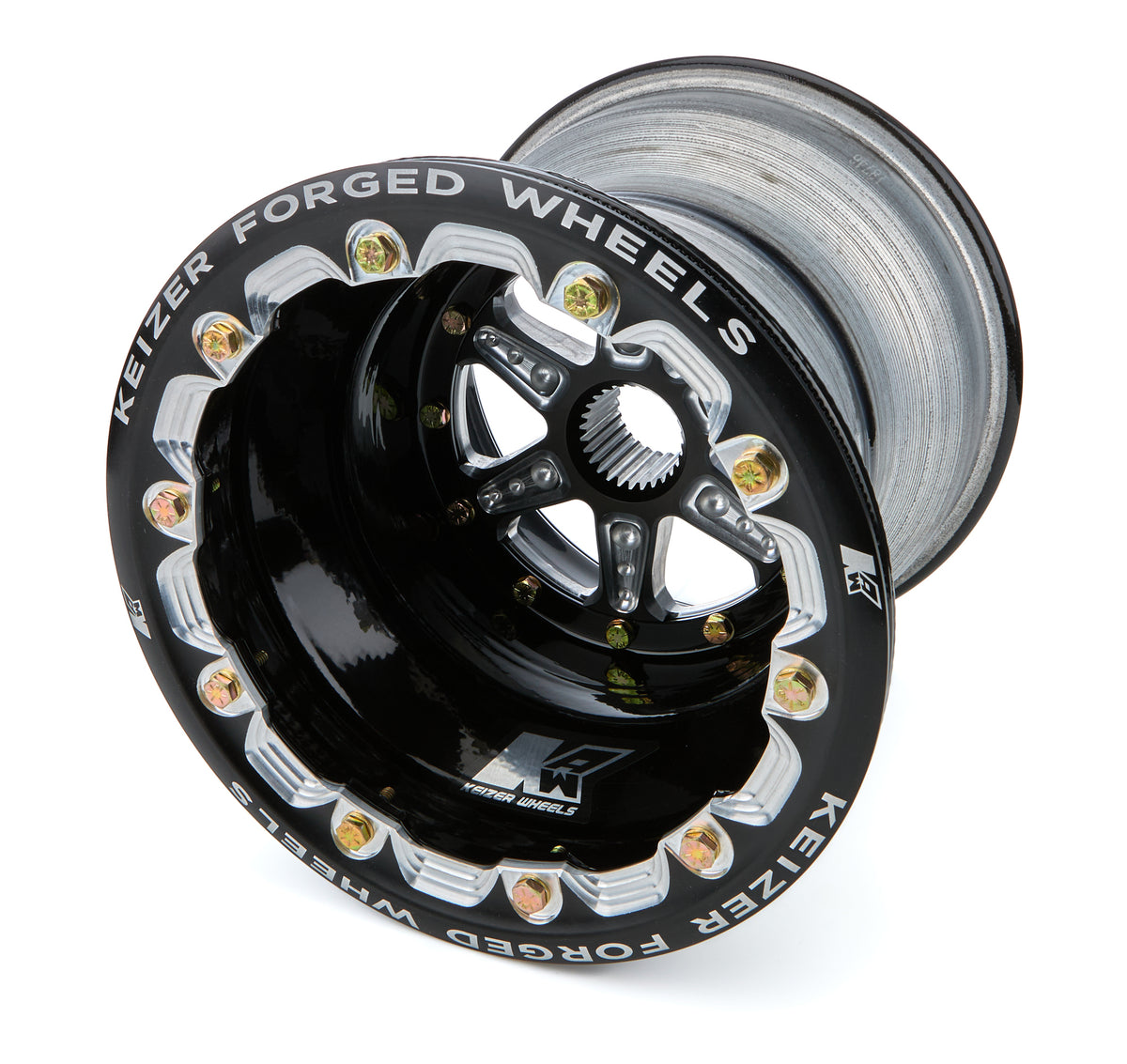 Keizer Aluminum Wheels Splined Wheel B/L 10x10 4in BS 27Spl Black