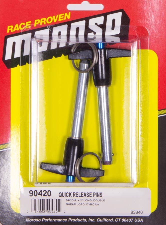 Moroso Quick Release Pins (2) 3/8 x 2in
