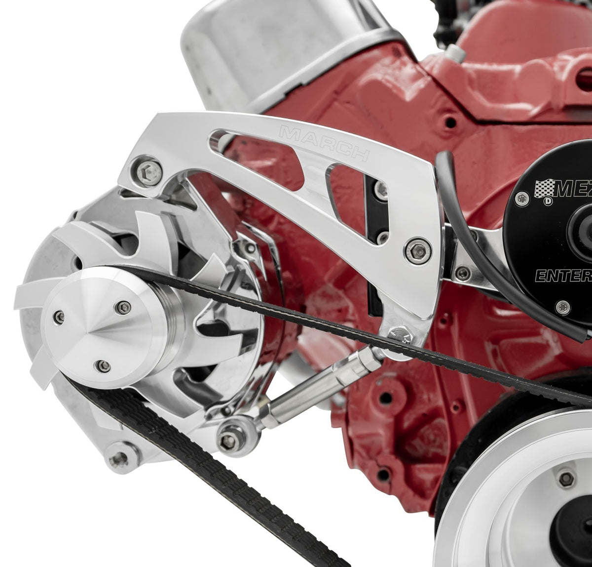 March Performance Chevy SB Electric Water Pump Alt Bracket
