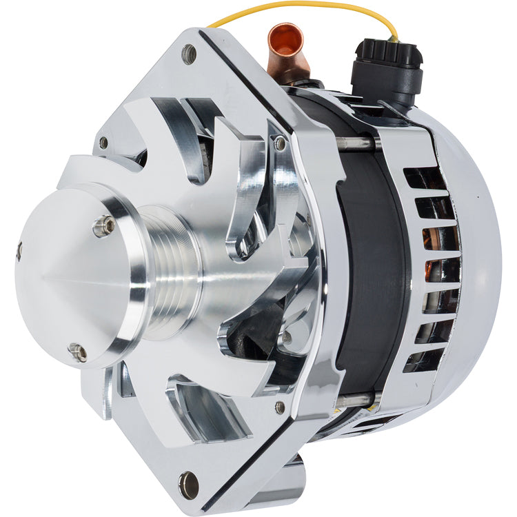 March Performance GM 340AMP Alternator Chrome w/Pulley