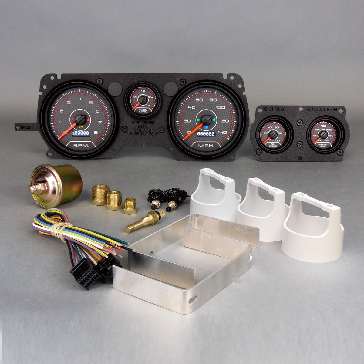New Vintage USA Gauge Kit Firebird 70-81 CFR Red