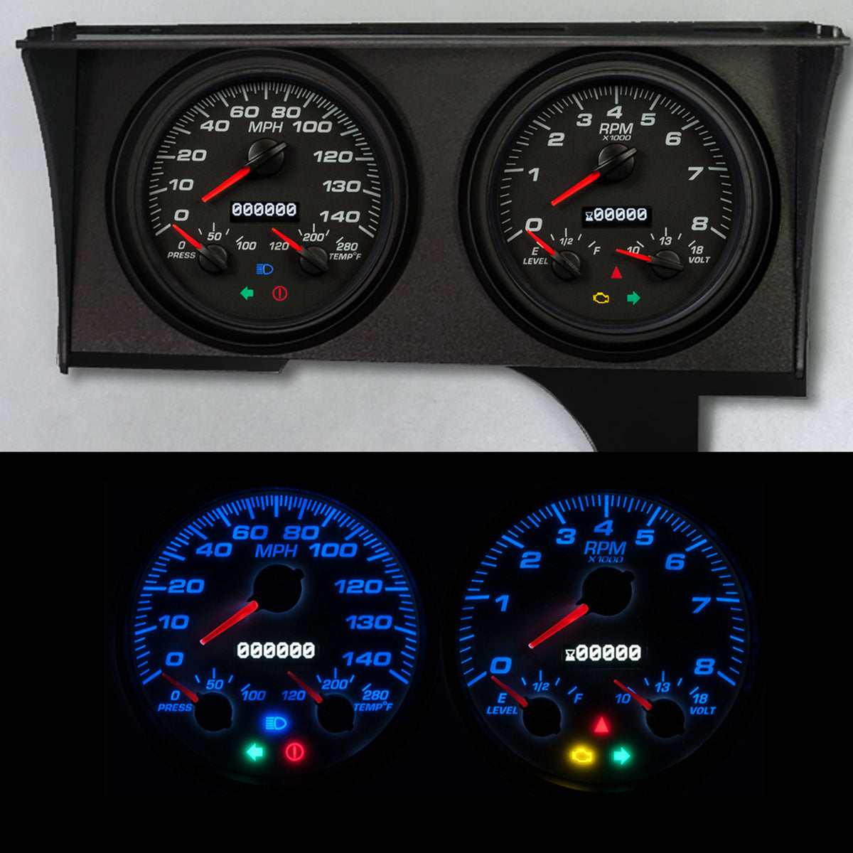 New Vintage USA Gauge Kit GM Monte Carlo 78-88 Perf II Blk