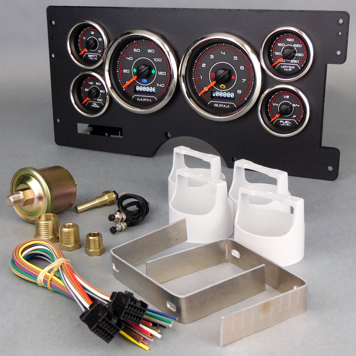 New Vintage USA Gauge Kit GM Truck 88-94 F/S CFR Red