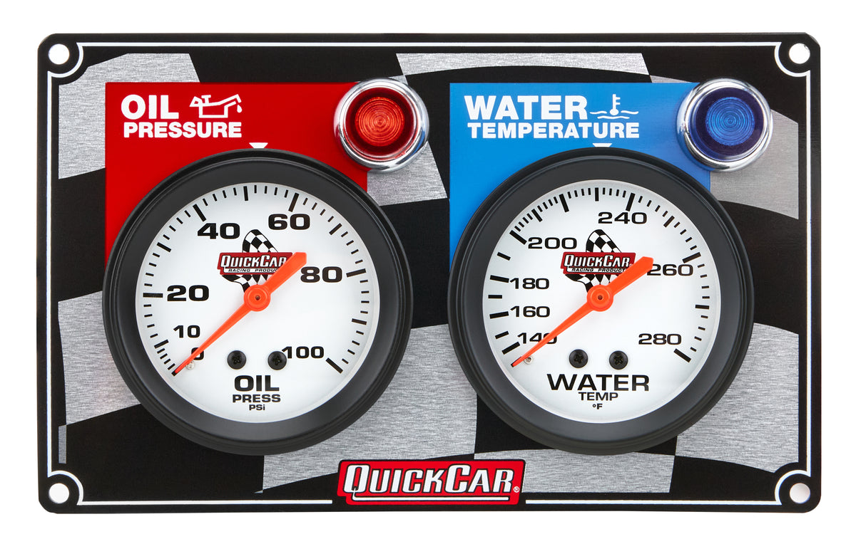 Quickcar Racing Products 2 Gauge Panel OP/WT
