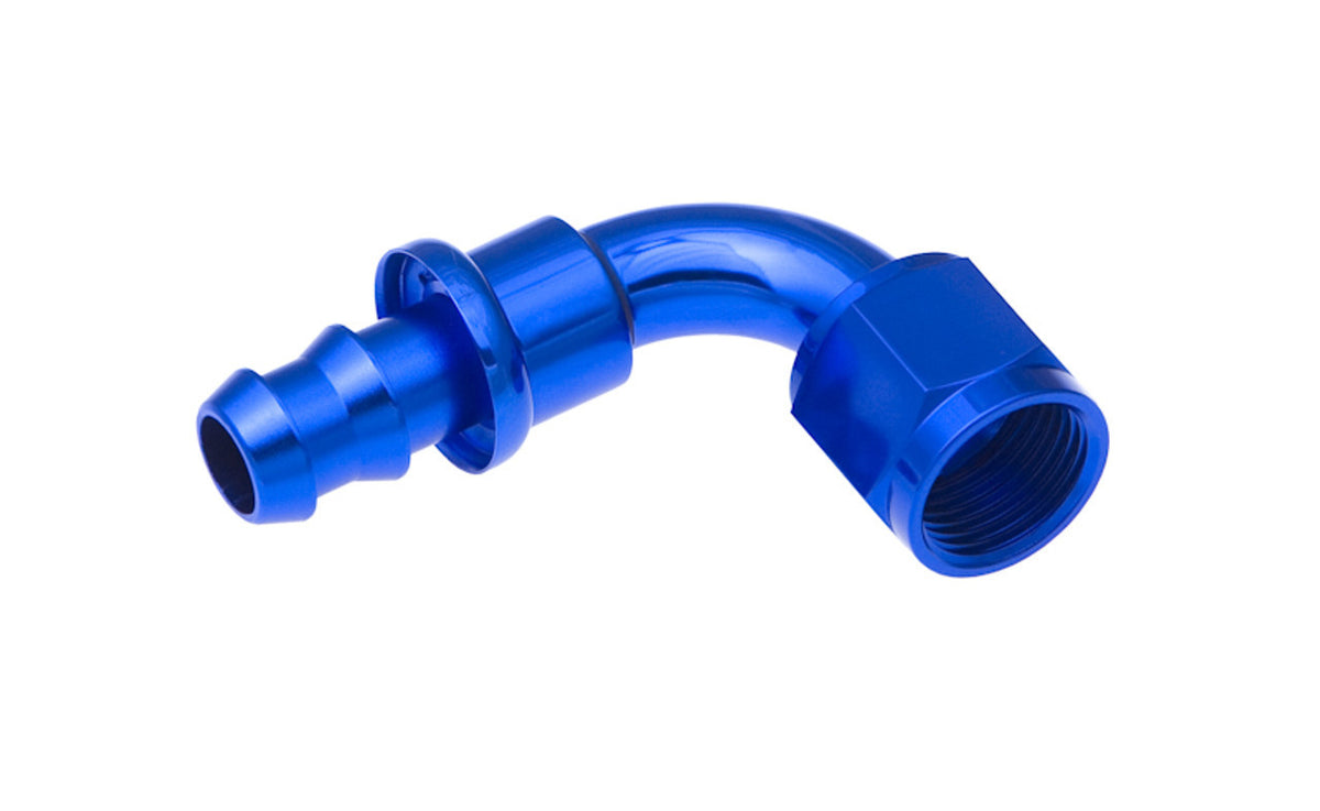 Redhorse Performance 8AN Push Lock Hose End s- Blue 90