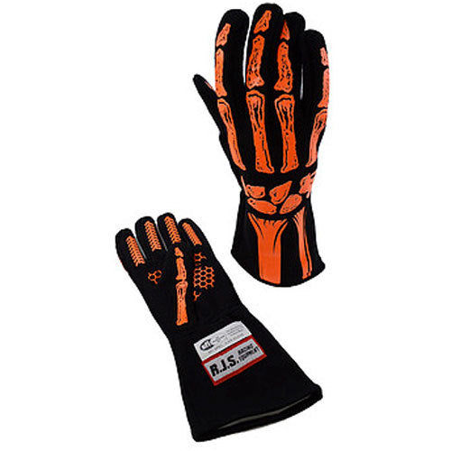 Rjs Safety Double Layer Orange Skeleton Gloves X-Large
