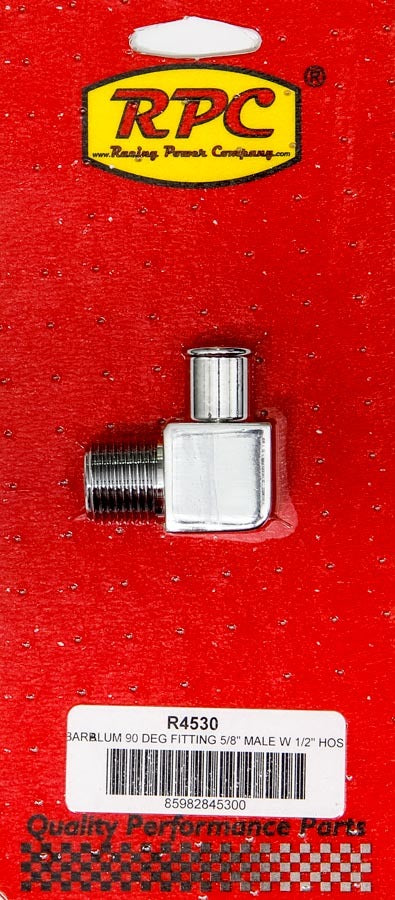 Racing Power Company 90 Degree Alum Fitting 5/8 x 1/2 Chrome