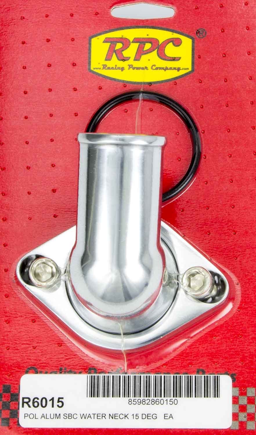 Racing Power Company 66-75 Chevy V8 Alum 15 Deg Water Neck Polished
