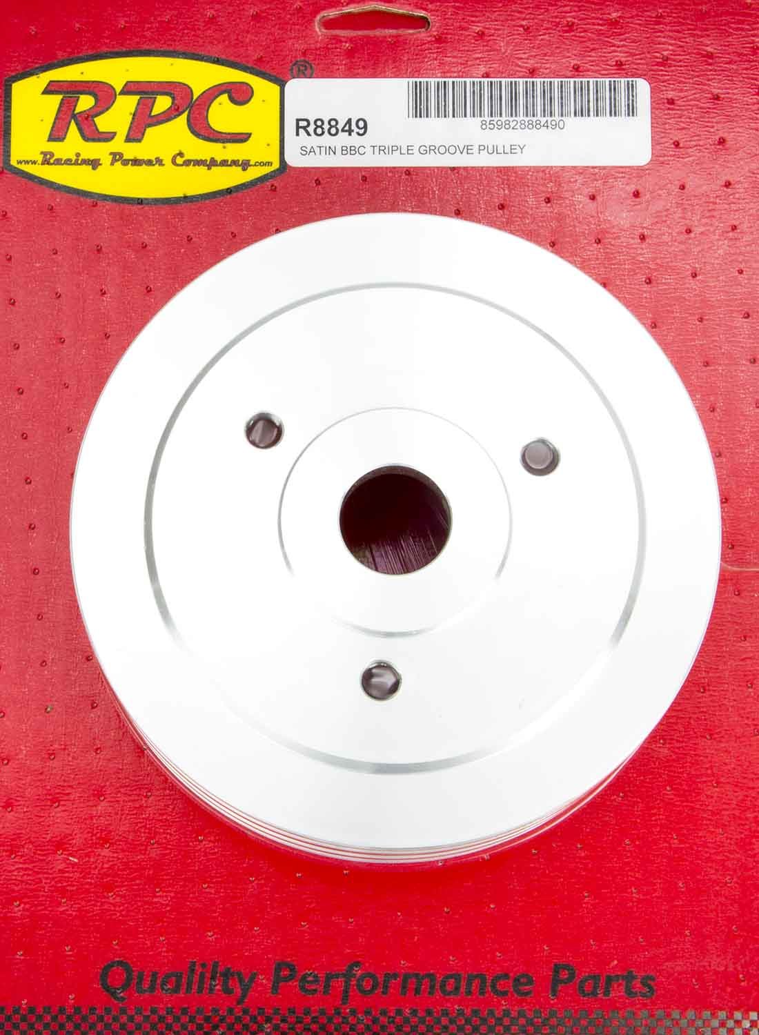Racing Power Company BBC SWP Triple Groove Lower Pulley Satin