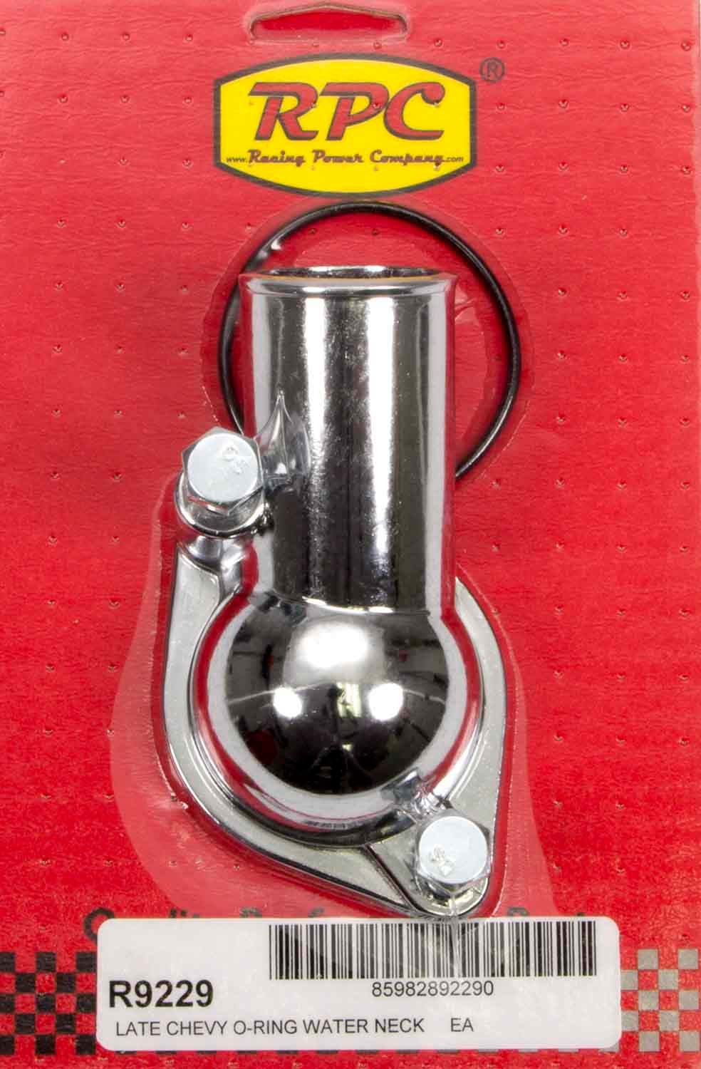 Racing Power Company 66-75 Chevy V8 Steel Water Neck Chrome