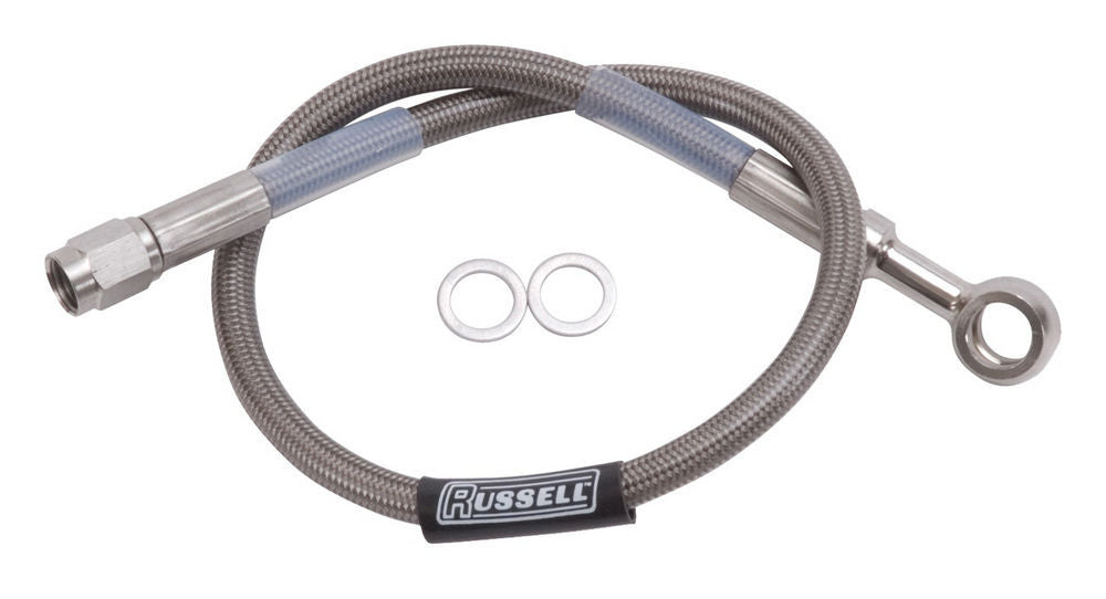 Russell 15in DOT Endura Brk Hose 10mm Banjo to #3 Str