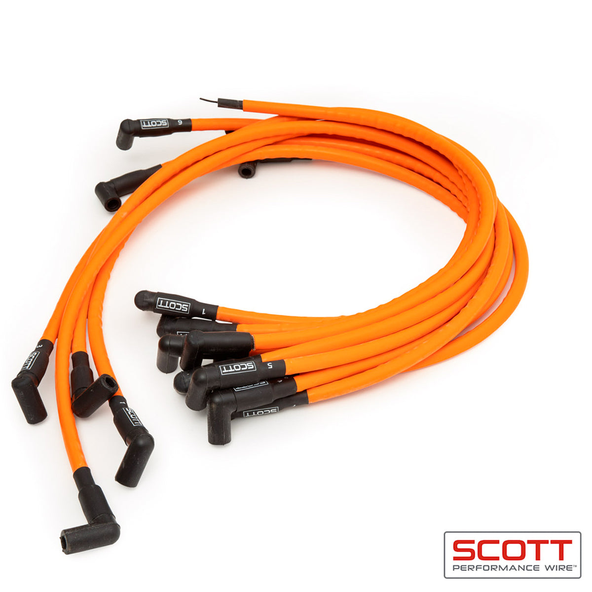 Scott Performance SBC Spark Plug Wire Set 90-Degree - Orange