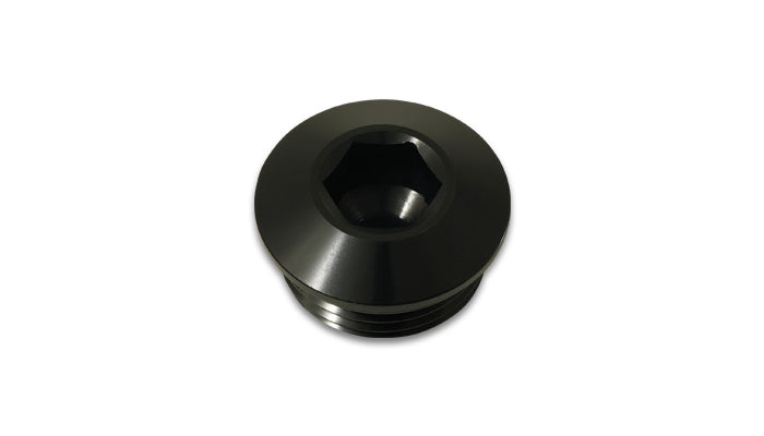 Vibrant Performance Low Profile ORB Port Plug -6AN Black