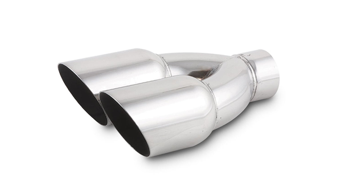 Vibrant Performance Dual 3.5in Round Stainle ss Steel Tips Single Wal