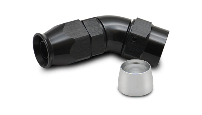Vibrant Performance Fitting Hose End Full Flow PTFE 45 Degree