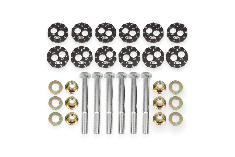 BMR 97-04 Chevrolet Corvette C5 Front & Rear Lower Control Arms Camber Bolt Kit - Black Anodized